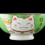 Kawaii Manekineko -riisikulho, vihreä, keramiikkaa