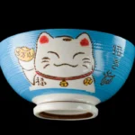 Kawaii Manekineko -riisikulho, vihreä, keramiikkaa