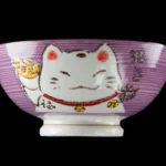 Kawaii Manekineko -riisikulho, vihreä, keramiikkaa